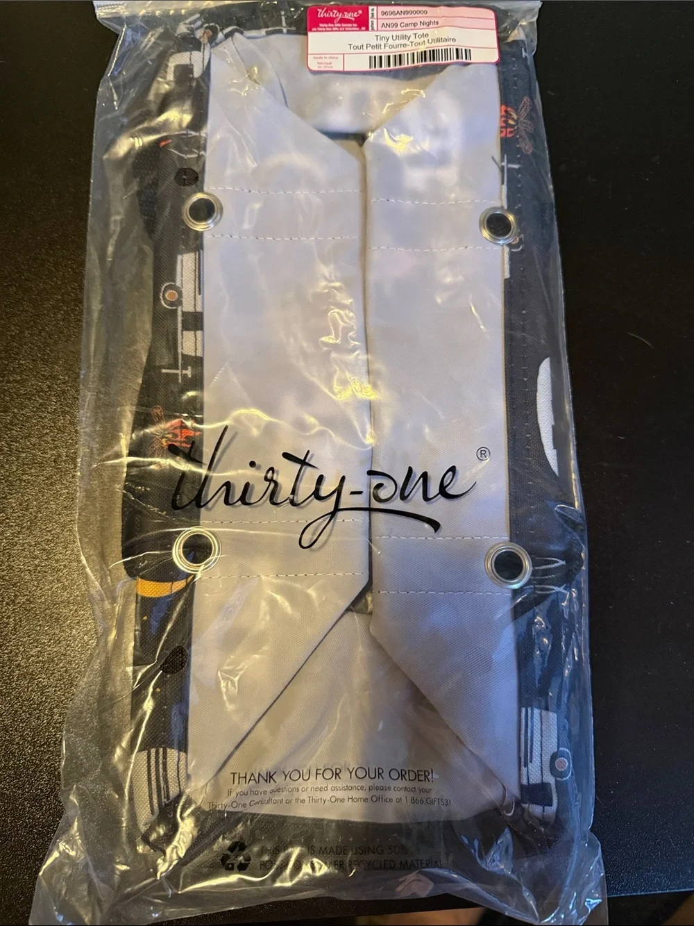 thirty-one Gray and Black Organizer Tote Insert